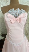 Load image into Gallery viewer, 1980’s Vintage Pink Lace and Taffeta Strapless Dream Dress
