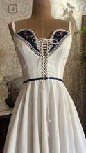 Load image into Gallery viewer, Restored 1970's vintage Perfect White Cotton and Calico Gunne Sax midi sundress