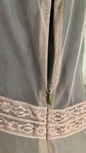 Load image into Gallery viewer, Old Stock 2000’s era Sage Green Embroidered Net and Cotton Dress by Nataya