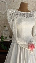 Load image into Gallery viewer, Fairytale 1980’s Vintage White Floral Cotton Bridal Gown by Laura Ashley