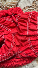 Load image into Gallery viewer, Darling 1970’s vintage red ruffle long leg bloomer panties Partners Please by Malco Modes