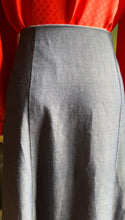 Load image into Gallery viewer, Handmade Vintage Gold Horse Button Down Denim Prairie Skirt