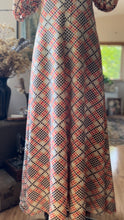 Load image into Gallery viewer, Handmade Vintage Houndstooth Plaid Print Maxi Dress