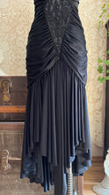 Load image into Gallery viewer, Amazing 1980’s Vintage Black Draped and Ruched Mermaid Dress