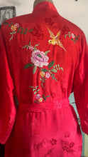 Load image into Gallery viewer, Perfect Red Floral Jacquard Embroidered Bird and Flower Robe