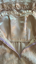 Load image into Gallery viewer, Soft Lilac 1980’s vintage pink satin and lace dress