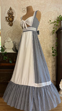 Load image into Gallery viewer, Rare 1970’s Vintage Gingham Calico Front Tie Gunne Sax Maxi Sundress