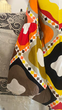 Load image into Gallery viewer, Homemade 1960’s Vintage Psychedelic Geometric Print Bell Sleeve Extreme Mini Dress