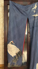 Load image into Gallery viewer, Incredible Vintage 17 Hand Painted Cranes Silk Kimono Robe