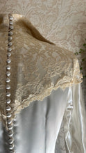 Load image into Gallery viewer, Breathtaking 1950’s Vintage White Satin and Ivory Lace Bridal Gown Wedding Dress