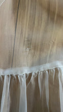 Load image into Gallery viewer, 1950’s Vintage One Shoulder Ruffled White Chiffon Gown by Mike Benet Formals