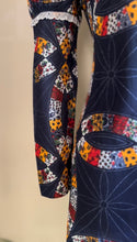 Load image into Gallery viewer, Amazing 1970’s Vintage Geometric Patchwork print Maxi Dress