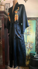 Load image into Gallery viewer, Elegant Black Satin Embroidered Dragon Robe