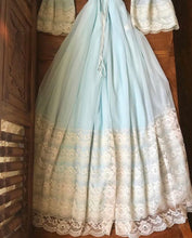 Load image into Gallery viewer, 1970's vintage Pale Blue chiffon peignoir nightgown and robe set