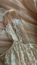 Load image into Gallery viewer, Spectacular 1950’s vintage pleated peach chiffon peignoir nightgown and robe set