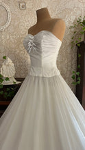 Load image into Gallery viewer, Stunning 1950’s 1960’s Vintage White Chiffon and Satin Bridal Dress