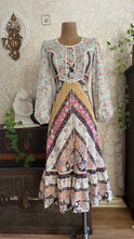 Load image into Gallery viewer, Amazing 1970’s Vintage Fruit and Bird Print Calico Dress