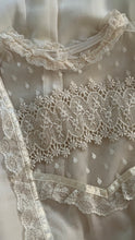 Load image into Gallery viewer, 1970’s vintage ivory voile and lace midi Gunne Sax dress
