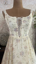 Load image into Gallery viewer, Sweet 1970's vintage blue garden calico Gunne Sax midi sundress