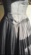 Load image into Gallery viewer, Darling 1950’s Vintage Little Black Pleated Chiffon Dress by Jonny Herbert