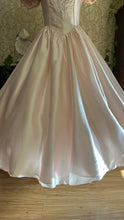 Load image into Gallery viewer, Absolute Fairytale 1980’s Vintage Pink Satin and Pearl Puff Shoulder Gown