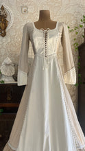 Load image into Gallery viewer, Soft and cozy 1970’s Vintage Beige Gingham and Poplin Gunne Sax Dress