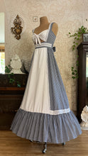 Load image into Gallery viewer, Rare 1970’s Vintage Gingham Calico Front Tie Gunne Sax Maxi Sundress