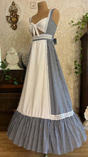 Load image into Gallery viewer, Rare 1970’s Vintage Gingham Calico Front Tie Gunne Sax Maxi Sundress
