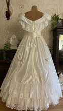 Load image into Gallery viewer, Spectacular 1980’s Vintage White Lace and Chiffon Mesh Dream Dress