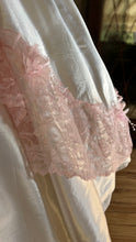 Load image into Gallery viewer, Incredible 1980’s Vintage White Satin and Pink Lace Dress