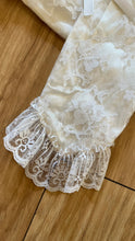 Load image into Gallery viewer, Perfect 1980’s Vintage White Satin and Tiered Lace Dream Dress