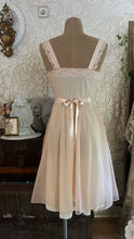 Load image into Gallery viewer, Spectacular 1950’s vintage pleated peach chiffon peignoir nightgown and robe set