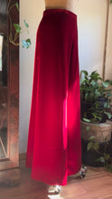 Load image into Gallery viewer, 1970’s Vintage Blood Red Velvet Bell Bottom Palazzo Pants