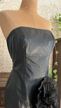 Load image into Gallery viewer, Gorgeous 1980’s Vintage Black Leather Tiered Wiggle Dress