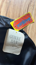 Load image into Gallery viewer, Deadstock 1980’s Vintage Black Satin Gunne Sax Peplum Wiggle Dress