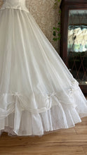 Load image into Gallery viewer, Stunning 1950’s 1960’s Vintage White Chiffon and Satin Bridal Dress