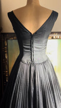 Load image into Gallery viewer, Darling 1950’s Vintage Little Black Pleated Chiffon Dress by Jonny Herbert