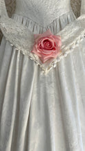 Load image into Gallery viewer, Fairytale 1980’s Vintage White Floral Cotton Bridal Gown by Laura Ashley