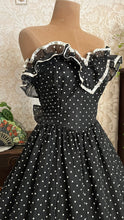 Load image into Gallery viewer, The 3 Shadows 1980’s Vintage Black and White Swiss Dot Gunne Sax Dress