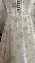 Load image into Gallery viewer, Sweet 1970's vintage blue garden calico Gunne Sax midi sundress