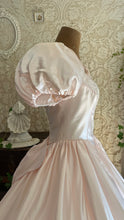 Load image into Gallery viewer, Absolute Fairytale 1980’s Vintage Pink Satin and Pearl Puff Shoulder Gown