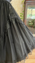 Load image into Gallery viewer, Showpiece Gothic 1980’s vintage Black Swiss Dot Chiffon Gunne Sax gown