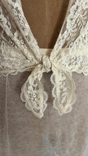 Load image into Gallery viewer, 1970's vintage ivory lace front tie Gunne Sax blouse
