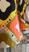 Load image into Gallery viewer, Homemade 1960’s Vintage Psychedelic Geometric Print Bell Sleeve Extreme Mini Dress