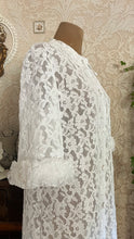 Load image into Gallery viewer, Pretty 1950’s 1960s White Alencon Lace Peignoir Robe