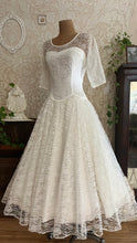Load image into Gallery viewer, Beautiful 1960’s Vintage Illusion Lace Bridal Gown