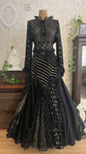 Load image into Gallery viewer, Outrageous 1970’s 1980’s Vintage Black and Gold Italian Dress