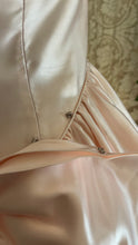 Load image into Gallery viewer, Absolute Fairytale 1980’s Vintage Pink Satin and Pearl Puff Shoulder Gown