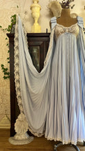 Load image into Gallery viewer, Exquisite 1970’s vintage lilac blue pleated peignoir nightgown and robe by Lucie Ann