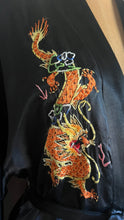 Load image into Gallery viewer, Elegant Black Satin Embroidered Dragon Robe